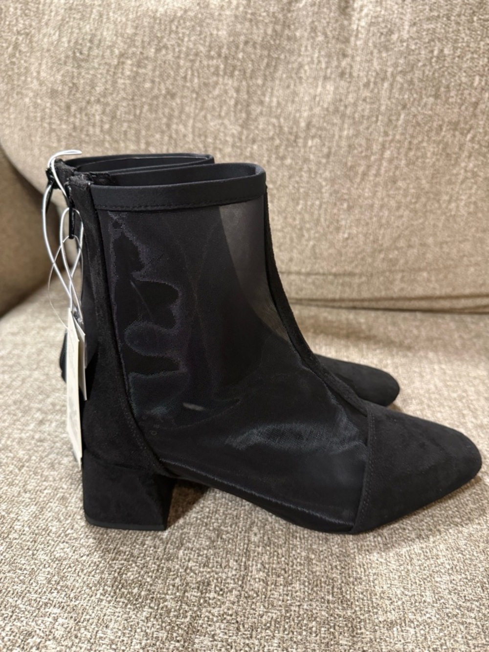 a new day Black Mesh & Suede Ankle Booties